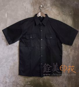 短袖工作服襯衫/黑色工作服